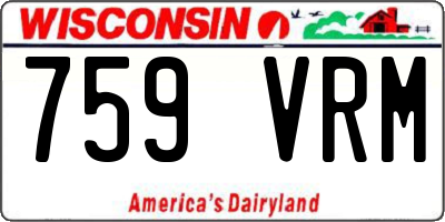 WI license plate 759VRM