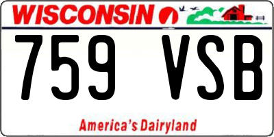 WI license plate 759VSB