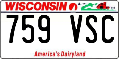 WI license plate 759VSC