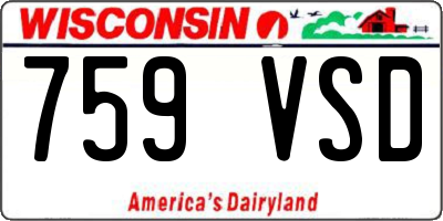 WI license plate 759VSD