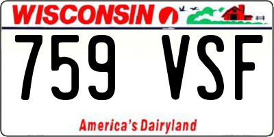WI license plate 759VSF