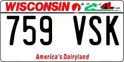 WI license plate 759VSK