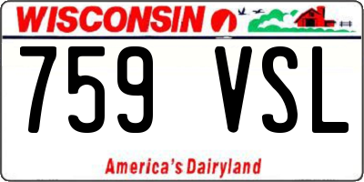 WI license plate 759VSL