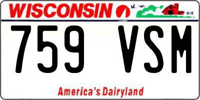 WI license plate 759VSM