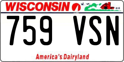 WI license plate 759VSN