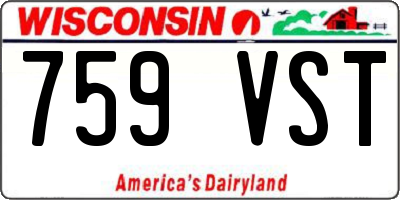 WI license plate 759VST