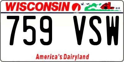WI license plate 759VSW