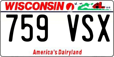 WI license plate 759VSX