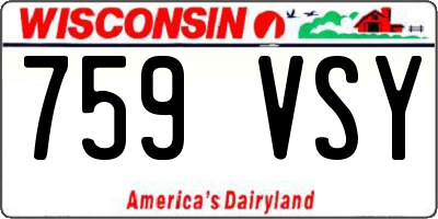 WI license plate 759VSY