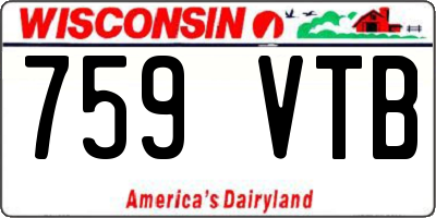 WI license plate 759VTB
