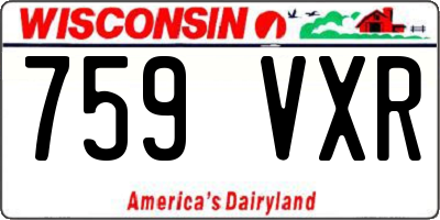 WI license plate 759VXR