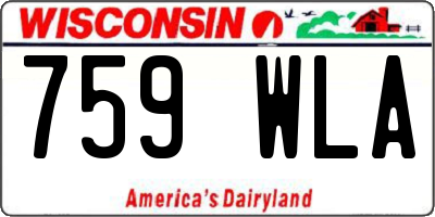WI license plate 759WLA