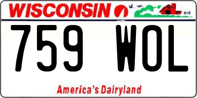 WI license plate 759WOL