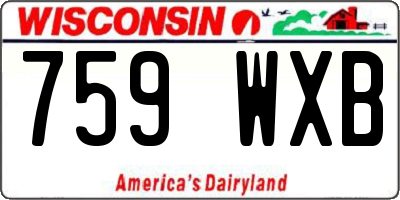 WI license plate 759WXB