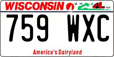 WI license plate 759WXC