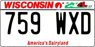 WI license plate 759WXD