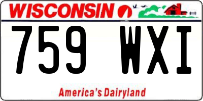 WI license plate 759WXI