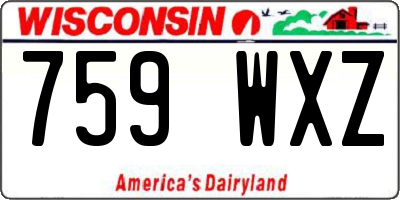 WI license plate 759WXZ