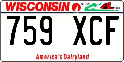 WI license plate 759XCF