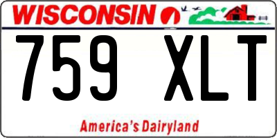 WI license plate 759XLT