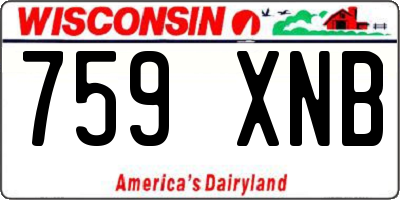 WI license plate 759XNB