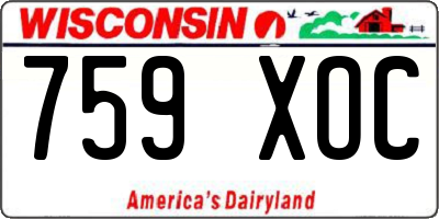 WI license plate 759XOC
