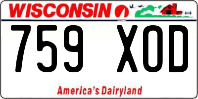 WI license plate 759XOD