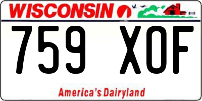 WI license plate 759XOF