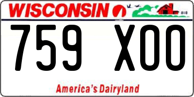 WI license plate 759XOO