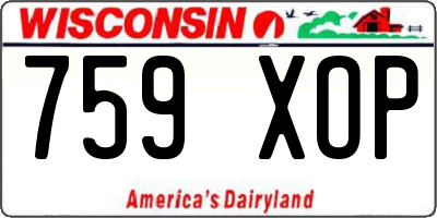WI license plate 759XOP
