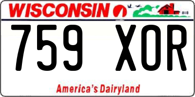 WI license plate 759XOR
