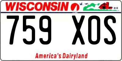 WI license plate 759XOS