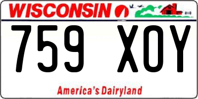 WI license plate 759XOY