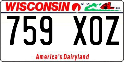 WI license plate 759XOZ