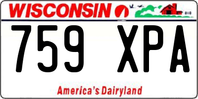 WI license plate 759XPA
