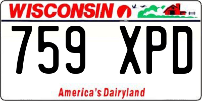 WI license plate 759XPD