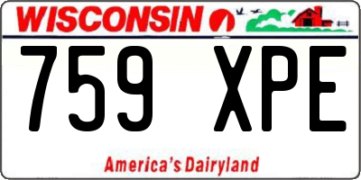 WI license plate 759XPE