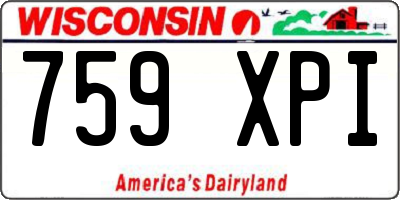 WI license plate 759XPI