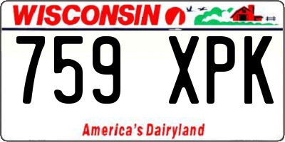 WI license plate 759XPK