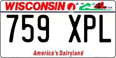WI license plate 759XPL