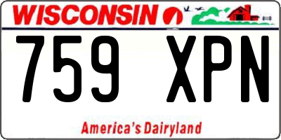 WI license plate 759XPN