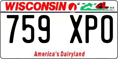 WI license plate 759XPO