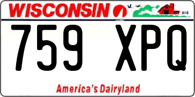 WI license plate 759XPQ