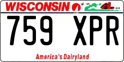 WI license plate 759XPR