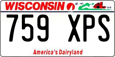 WI license plate 759XPS