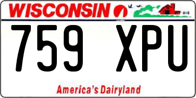 WI license plate 759XPU