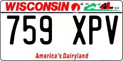 WI license plate 759XPV