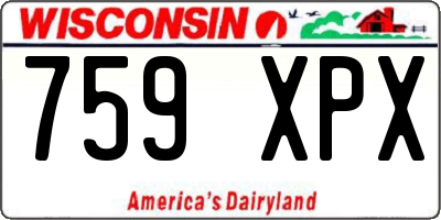 WI license plate 759XPX