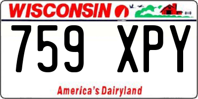 WI license plate 759XPY
