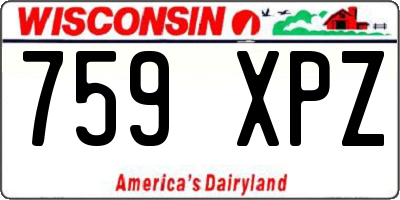 WI license plate 759XPZ